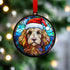 Cavapoo Blonde in Santa Hat Suncatcher Decoration